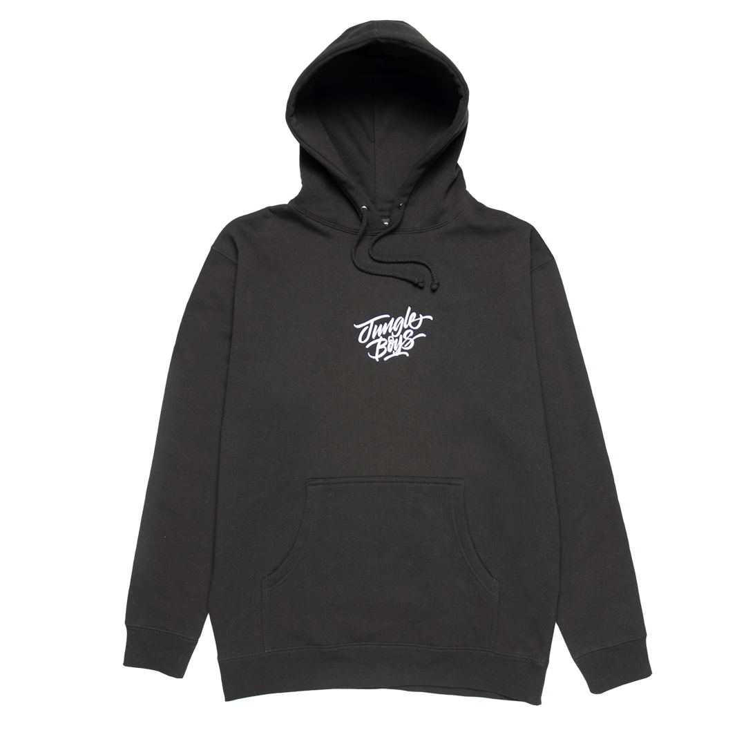 Stacked Embroidered Hoodie (Black)