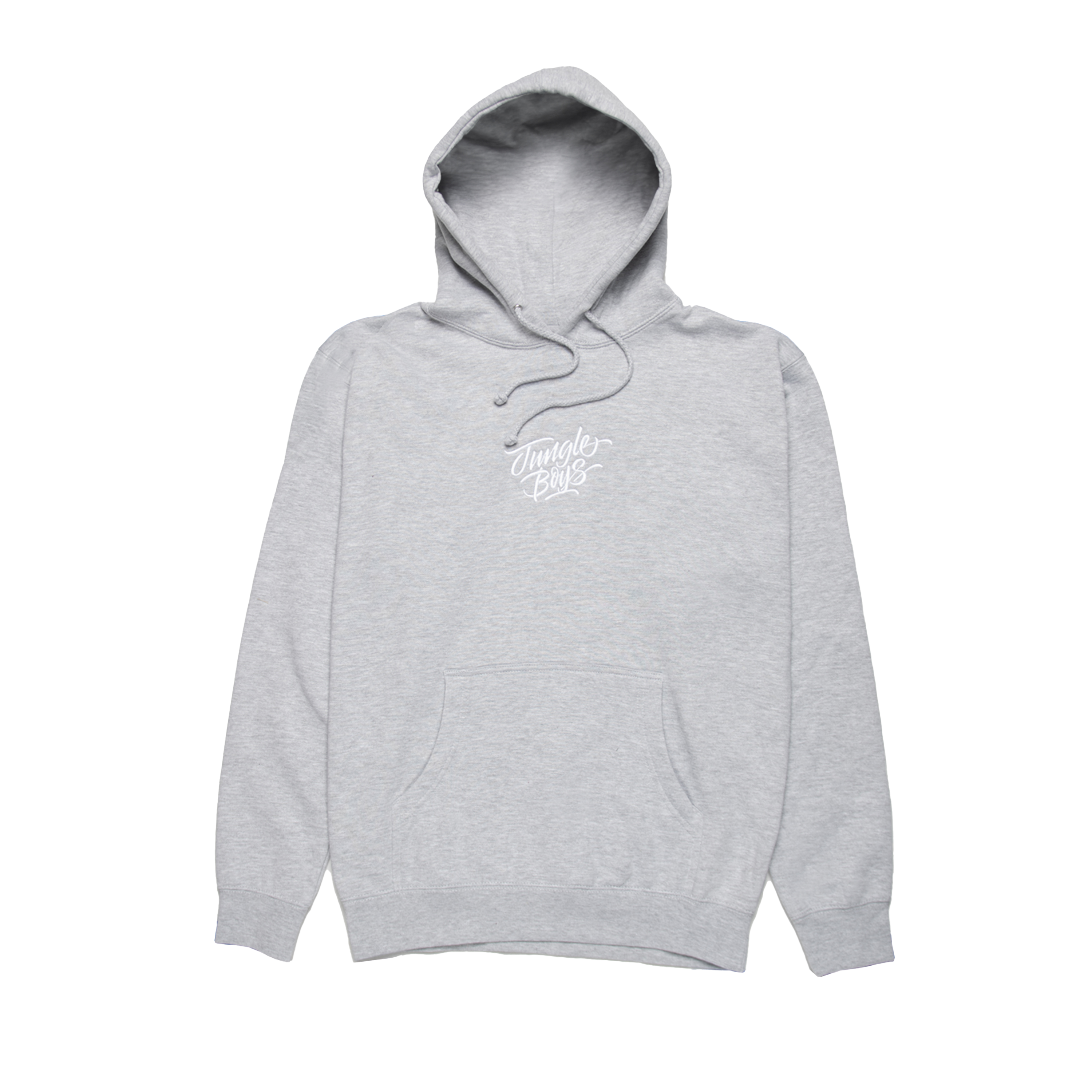 Stacked Embroidered Hoodie Grey Heather White