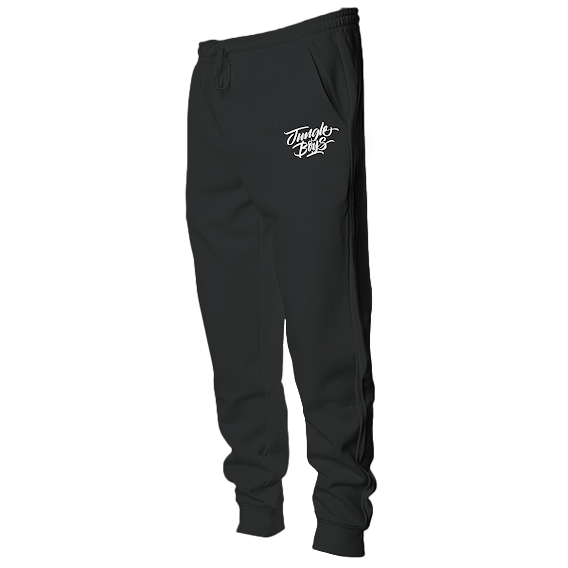 Stacked Embroidered Sweatpants (Black)
