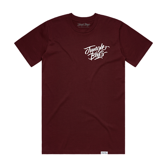 Corner Stacked Tee (Burgundy)
