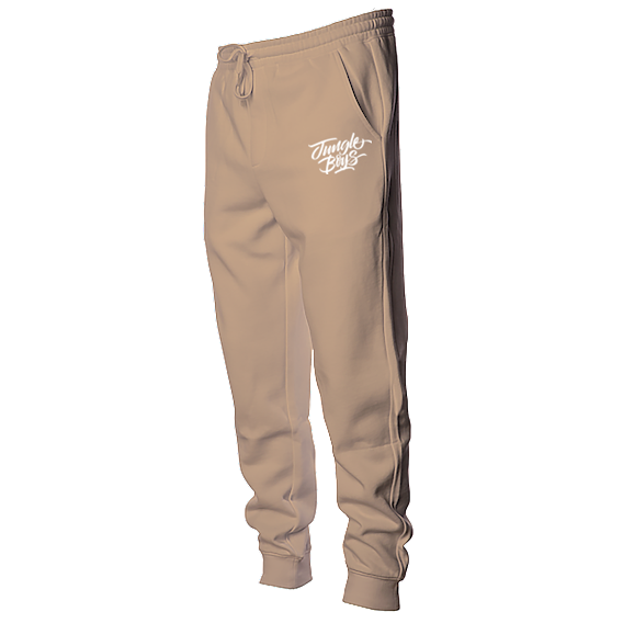 Stacked Embroidered Sweatpants (Tan)