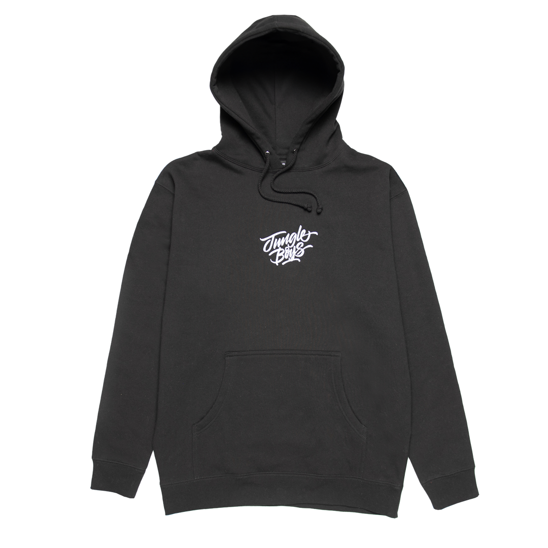 Stacked Embroidered Hoodie (Black/White)