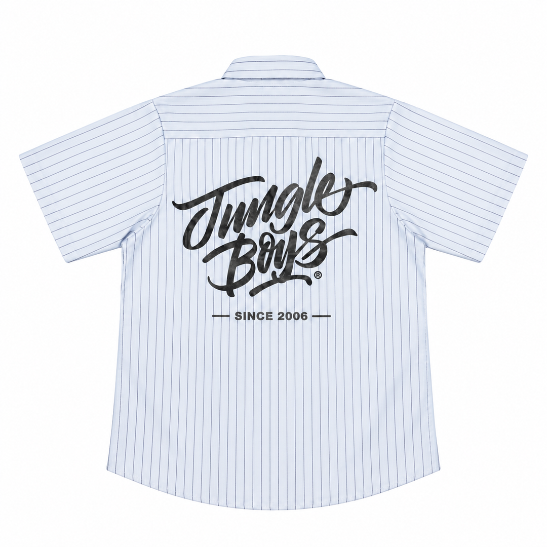 Jungle Boys Mechanic Work Shirt (Light Blue/Navy Stripes)