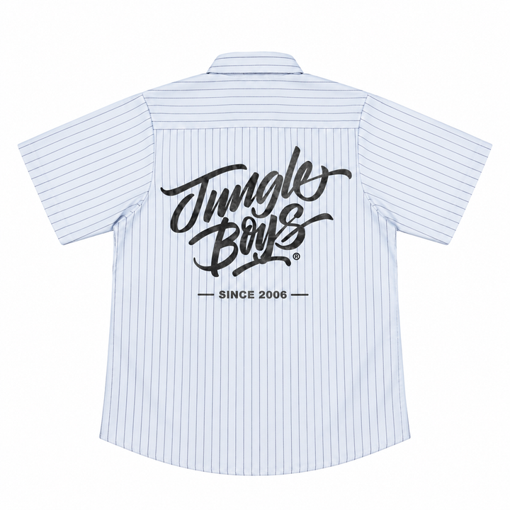 Jungle Boys Mechanic Work Shirt (Light Blue/Navy Stripes)