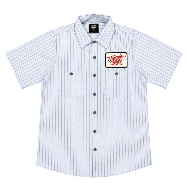 Jungle Boys Mechanic Work Shirt (Light Blue/Navy Stripes)