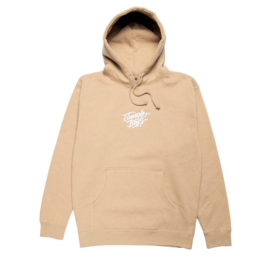 Stacked Embroidered Hoodie (Sand/White)